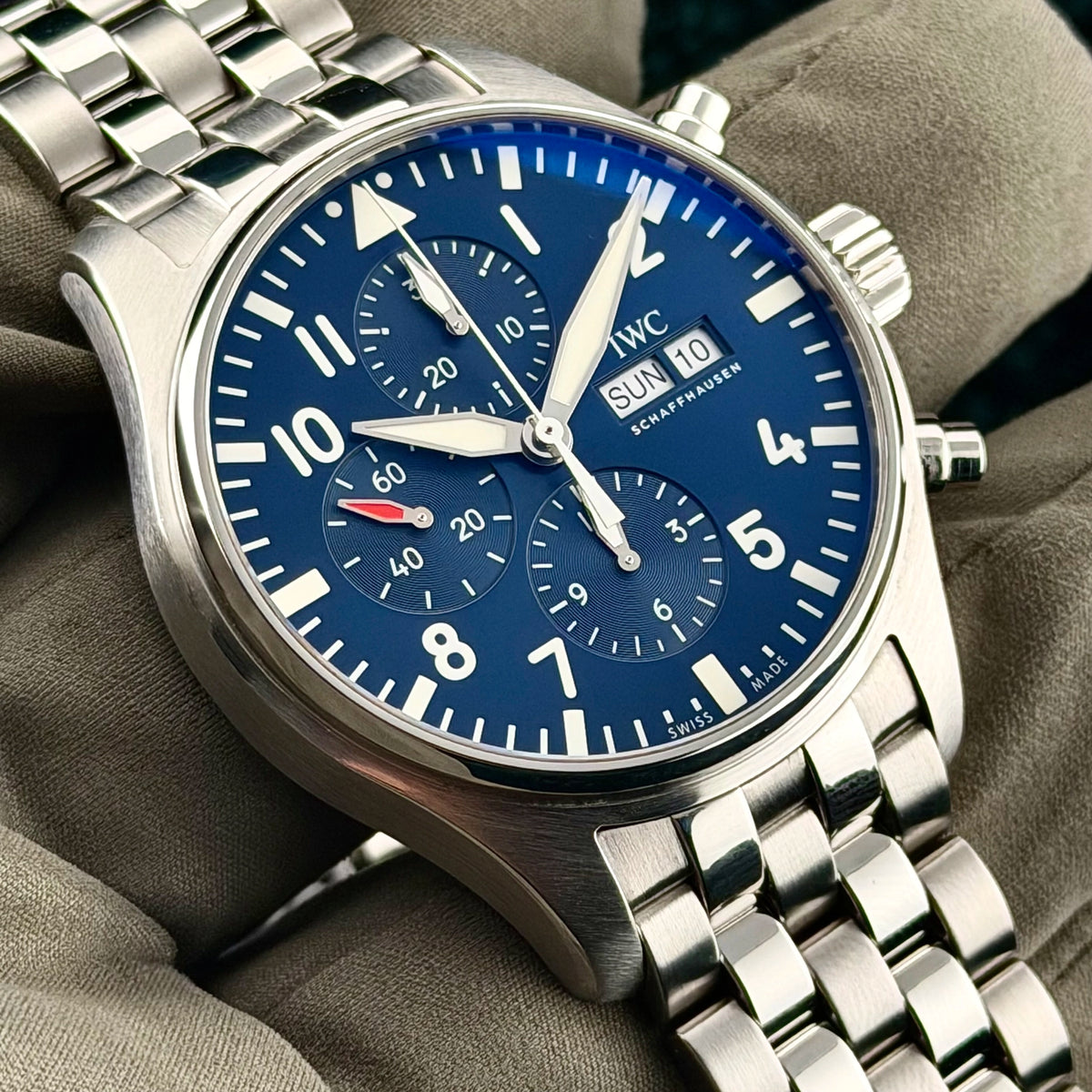 2020 IWC Pilot Chronograph IW377717 Blue Complete 43mm