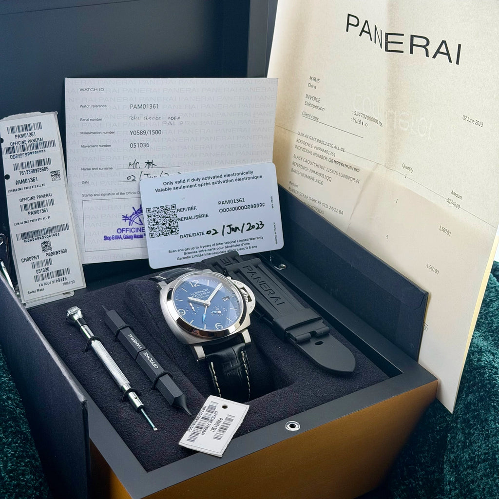 2023 Panerai Luminor BiTempo PAM01361 Blue Complete 44mm