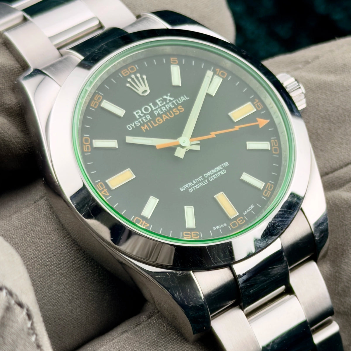 2012 Rolex Milgauss 116400GV Black Papers
