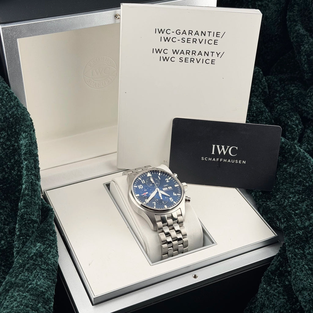 2020 IWC Pilot Chronograph IW377717 Blue Complete 43mm