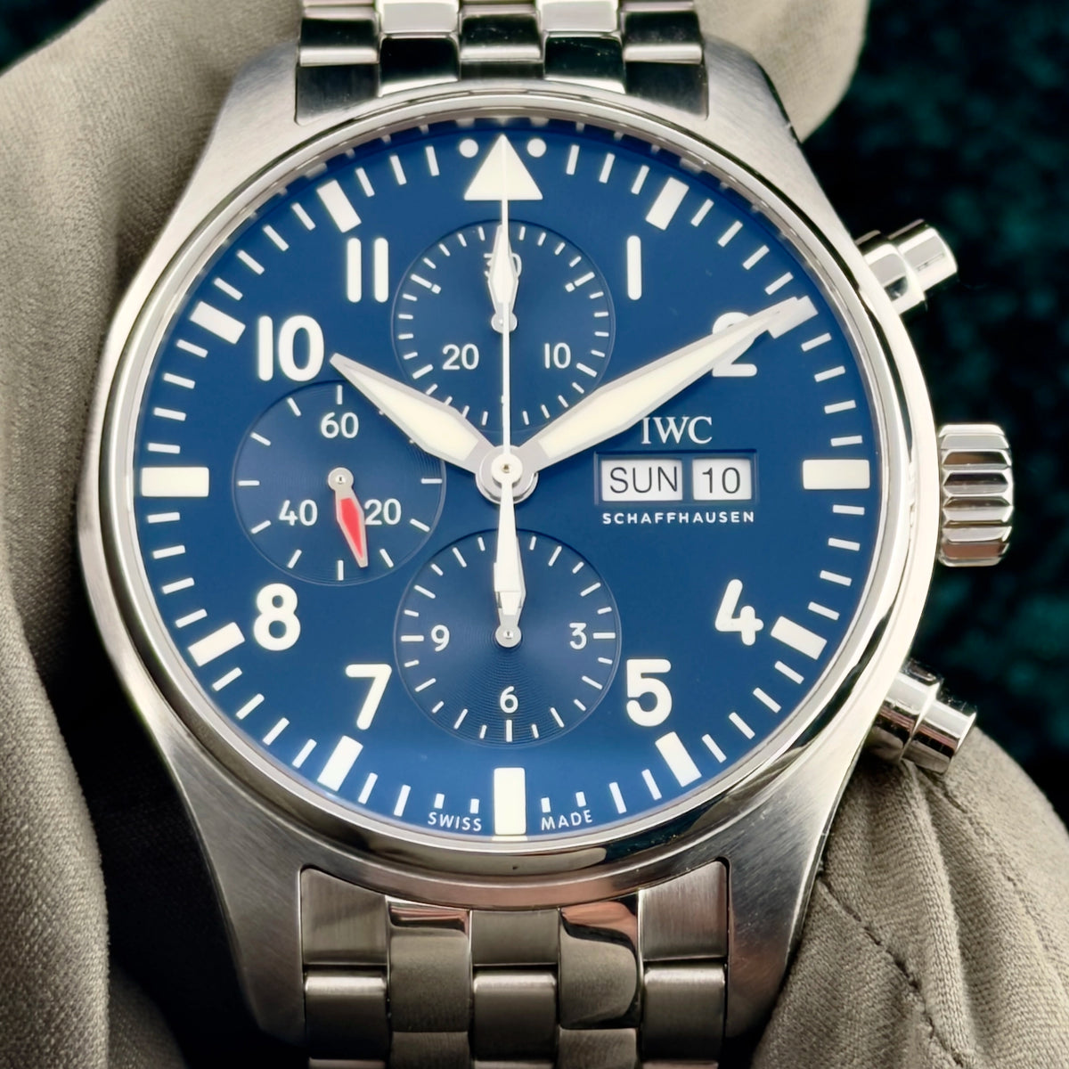 2020 IWC Pilot Chronograph IW377717 Blue Complete 43mm