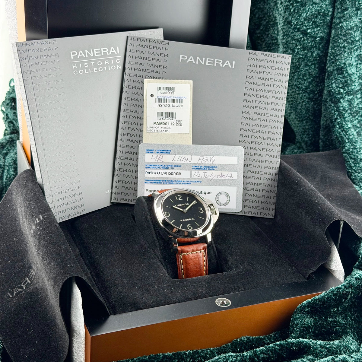 2017 Panerai Luminor Base PAM 00112 Black Complete